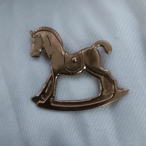 Small Gold tone Rocking Horse Brooch